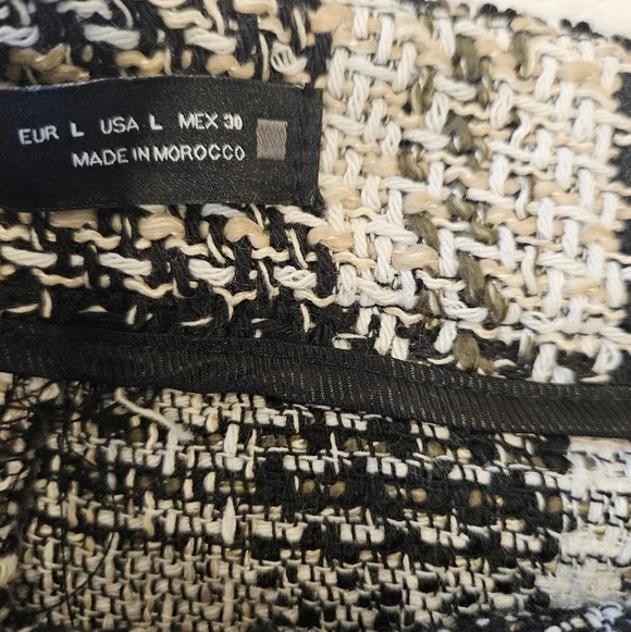 Zara Textured Weave Plaid Shorts SIZE L 2214/120/070 - Picture 5 of 7